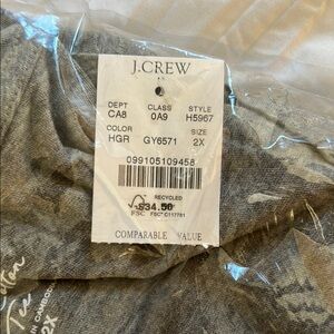J. Crew Heather Gray Top 2X